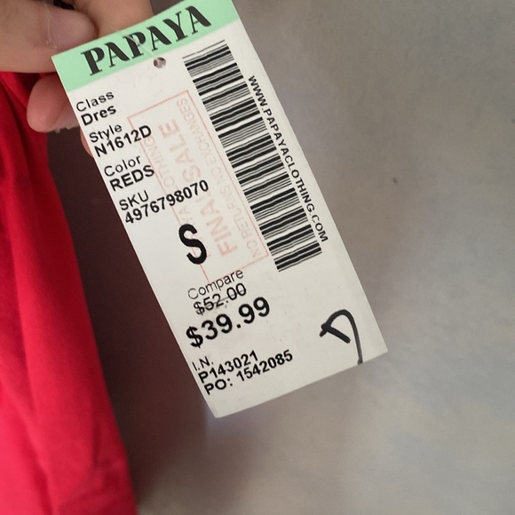 NWT red Papaya dress - Picture 3 of 3